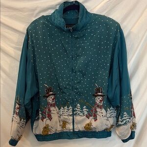 Vintage Silk blend snowman bomber